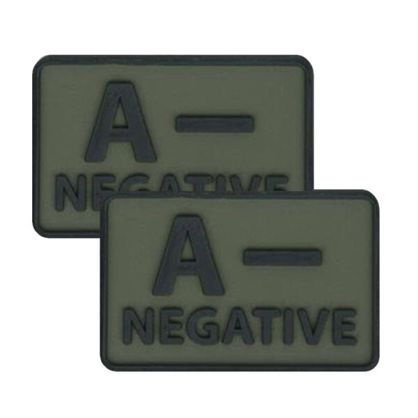 Helikon - Naszywka PVC - Grupa Krwi - A- NEG - Zielony OD - 2szt.-1