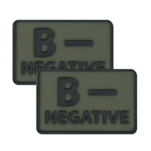 Helikon - Naszywka PVC - Grupa Krwi - B- NEG - Zielony OD - 2szt.-1