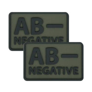 Helikon - Naszywka PVC - Grupa Krwi - AB- NEG - Zielony OD - 2szt.-1