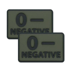 Helikon - Naszywka PVC - Grupa Krwi - 0- NEG - Zielony OD - 2szt.-1