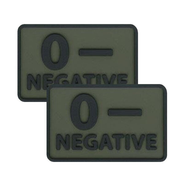 Helikon - Naszywka PVC - Grupa Krwi - 0- NEG - Zielony OD - 2szt.-1