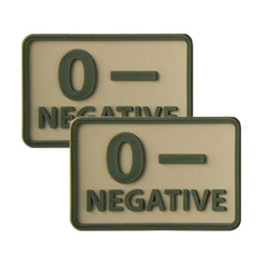 Helikon - Naszywka PVC - Grupa Krwi - 0- NEG - Khaki - 2 szt.-1