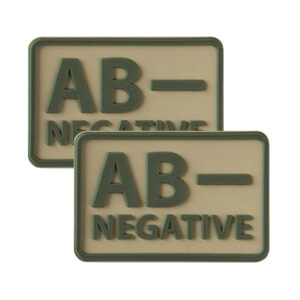 Helikon - Naszywka PVC - Grupa Krwi - AB- NEG - Khaki - 2 szt.-1