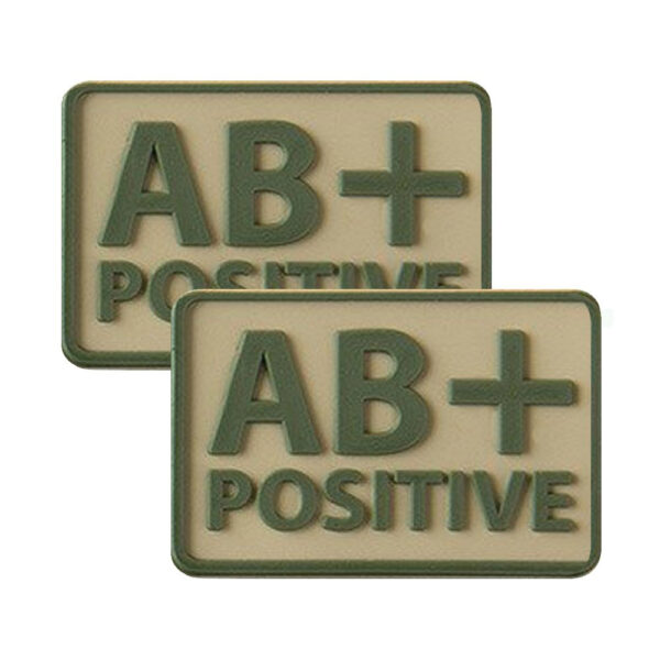 Helikon - Naszywka PVC - Grupa Krwi - AB+ POS - Khaki - 2 szt.-1