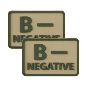 Helikon - Naszywka PVC - Grupa Krwi - B- NEG - Khaki - 2 szt.-1