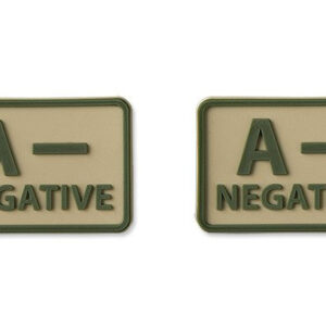 Helikon - Naszywka PVC - Grupa Krwi - A- NEG - Khaki - 2 szt.-1
