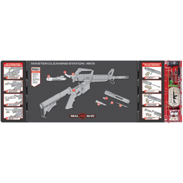 Real Avid - Mata rusznikarska z zestawem narzędzi Master Cleaning Station™ - AR-15 - AVMCS-AR-1
