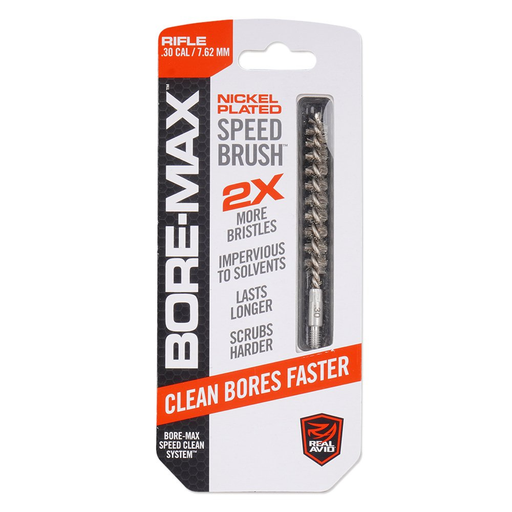 Bore-Max Speed Brush to profesjonalna szczotka do czyszczenia luf broni kalibru .30/7,62 mm. Szczotka wykonana z pokrytego niklem włosia z brązu fosforowego, posiada dwukrotnie większą gęstość włosia co zapewnia dokładniejsze i szybsze czyszczenie lufy. Bore-Max Speed Brush jest przy tym odporna na chemiczne środki czyszczące do broni. Cechy: Przystosowana do kalibru lufy .30/7,62 mm Zwiększona - LifeGun.pl Real Avid - Szczotka do czyszczenia broni Bore-Max Speed Brush - .30/7,62 mm - AVBMSB30-1