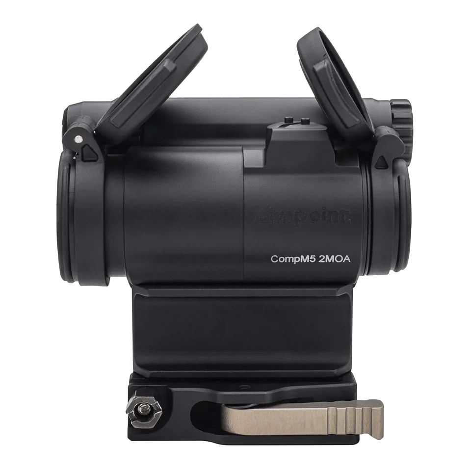 Kolimator Aimpoint® CompM5 2MOA LRP 39mm z montażem – precyzyjny celownik do wymagających zastosowań taktycznych Aimpoint® CompM5 2MOA LRP to zaawansowany kolimator o większej średnicy tubusu 39 mm, stworzony dla użytkowników oczekujących najwyższej precyzji i trwałości. Wyposażony w punkt celowniczy o wielkości 2 MOA oraz specjalistyczny montaż LRP, umożliwia szybkie i precyzyjne ustawienie celownika nawet - LifeGun.pl Kolimator Aimpoint CompM5 2MOA LRP39mm 200386 z montażem 2
