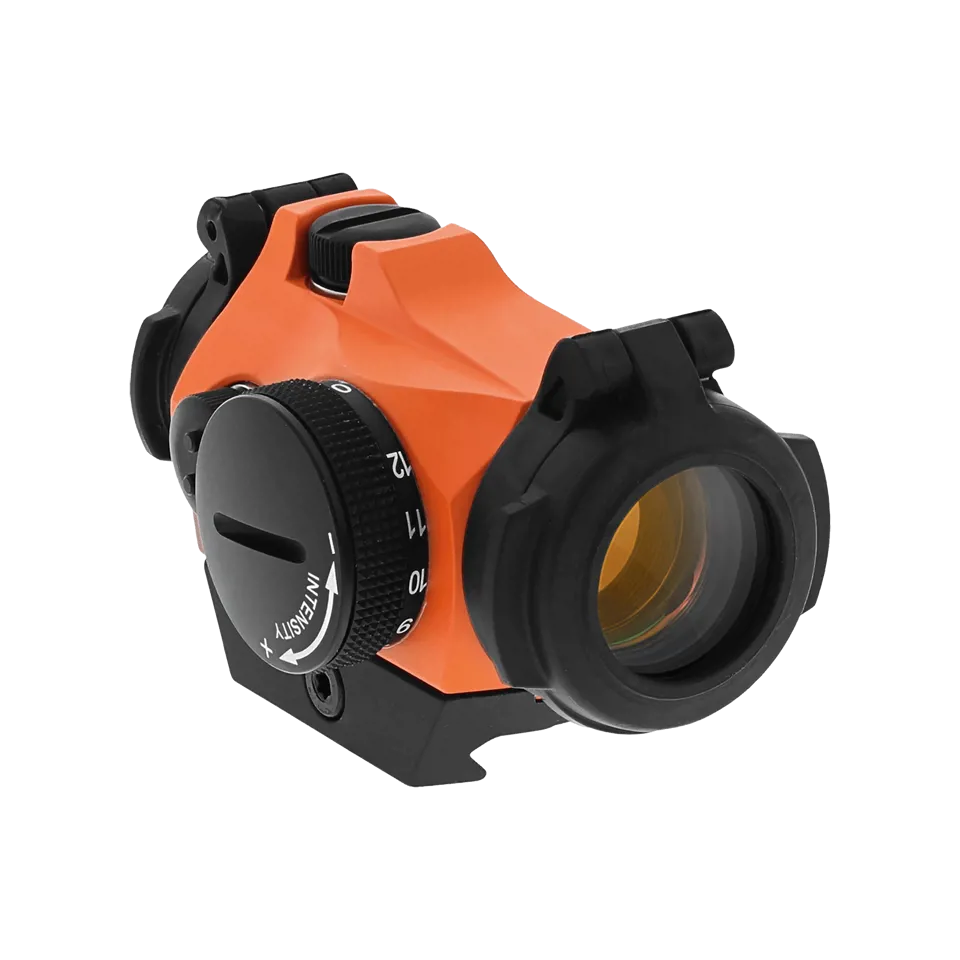 Kolimator Aimpoint® Micro H-2 2MOA Orange Weaver – kompaktowy i niezawodny celownik do szybkiego namierzania Aimpoint® Micro H-2 2MOA Orange to lekki i kompaktowy kolimator o znakomitej precyzji, zaprojektowany dla użytkowników potrzebujących szybkiego i pewnego namierzania celu. Wyposażony w jasny punkt celowniczy 2 MOA w pomarańczowym kolorze oraz standardowe mocowanie Weaver, idealnie sprawdzi się w - LifeGun.pl Kolimator Aimpoint Micro H 2 2MOA Orange Weaver 2