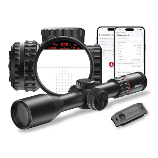 Nowy Burris Eliminator 6 wyeliminował zgadywanie, pozwalając Ci skoncentrować się wyłącznie na naciśnięciu spustu i oddaniu precyzyjnych strzałów. - LifeGun.pl Luneta Burris Eliminator 6 4 20x52mm - aplikacja Burris Connect