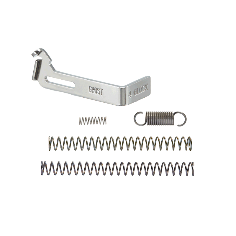 Zestaw Ghost Edge 3.5 zawiera, przerywacz Ghost Edge 3.5, sprężynę spustu 6.0 lb, sprężynę iglicy 4.0 lb, sprężynę iglicy 6.0 lb oraz sprężynę blokady iglicy. - LifeGun.pl Zestaw przerywacz Ghost Edge 35 158kg do Glock GEN 1-5
