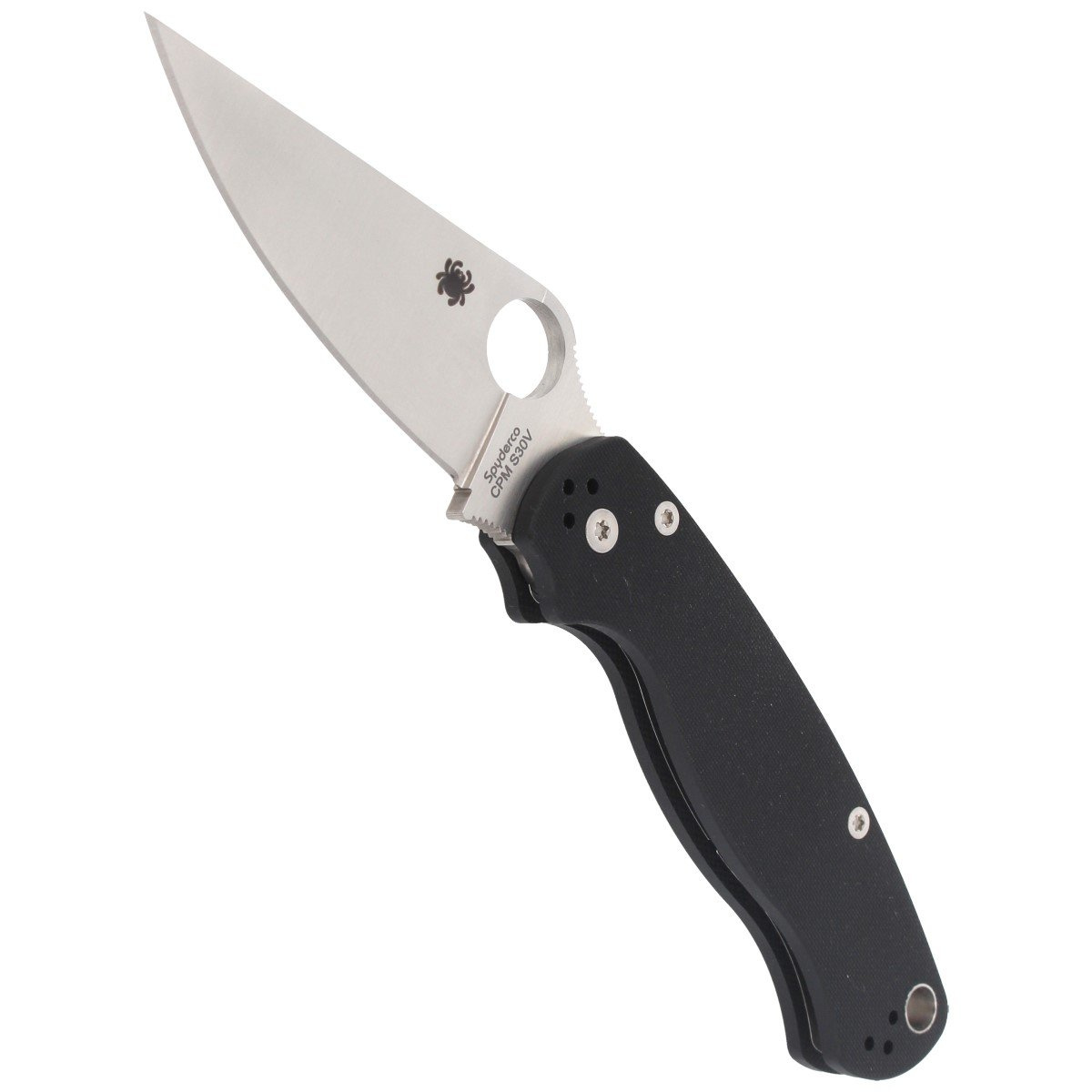 Para Military 2 G-10 Black druga generacja kultowego noża Spyderco - kompaktowej wersji folderu Military. Udoskonalony technicznie: poprawiona ergonomia rękojeści, wydłużony czubek ostrza, blokada Compresion-Lock, powiększony otwór na linkę. Made in USA.. - LifeGun.pl Nóż składany Spyderco Para Military 2 G-10 Black Plain (C81GP2)-4