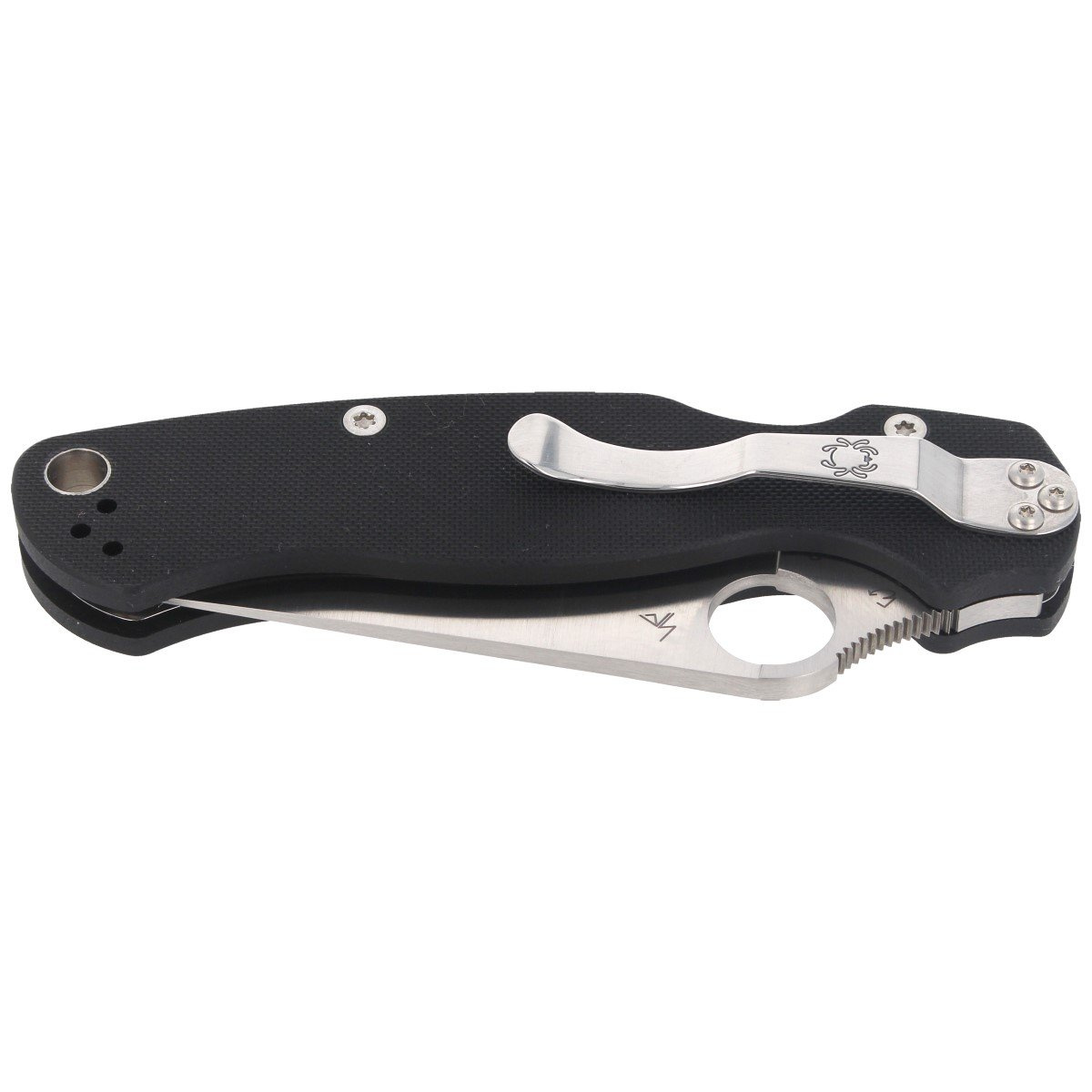 Para Military 2 G-10 Black druga generacja kultowego noża Spyderco - kompaktowej wersji folderu Military. Udoskonalony technicznie: poprawiona ergonomia rękojeści, wydłużony czubek ostrza, blokada Compresion-Lock, powiększony otwór na linkę. Made in USA.. - LifeGun.pl Nóż składany Spyderco Para Military 2 G-10 Black Plain (C81GP2)-6