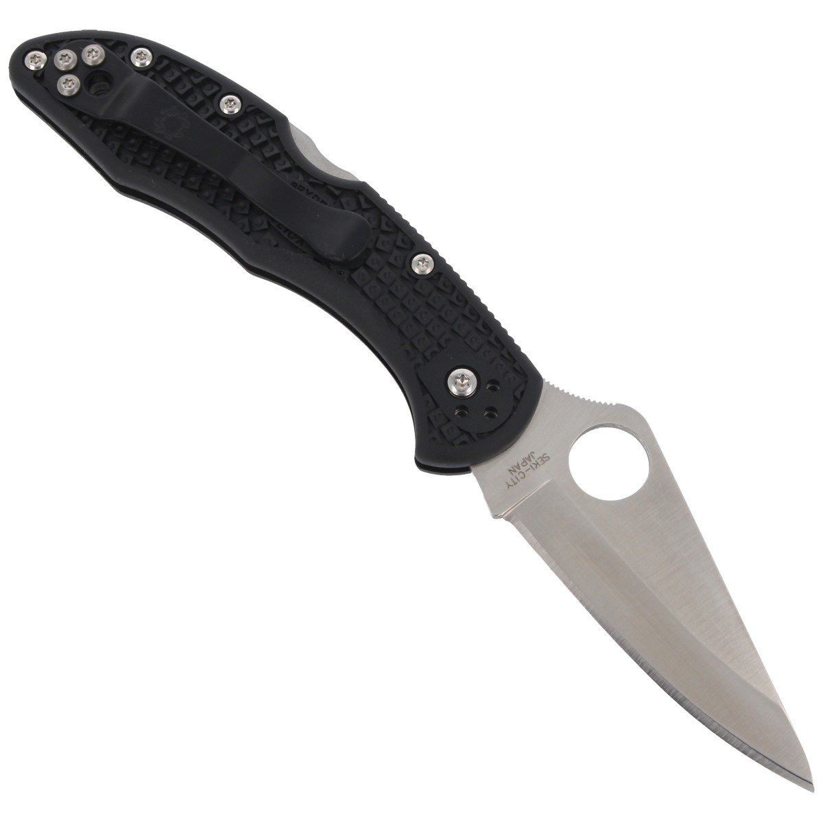Delica 4 Black FRN Plain czwarta generacja legendarnego noża. Wzmocniona w pełni rozbieralna konstrukcja szkieletu łączona na śruby torx ułatwia czyszczenie, regulację foldera. Mocowany w czterech płaszczyznach klips 4-way clip positions. Stal VG-10... - LifeGun.pl Nóż Spyderco Delica 4 FRN Black Plain (C11PBK)-3