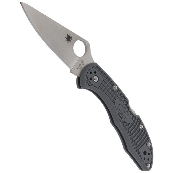 Nóż Spyderco Delica 4 FRN Gray Flat Ground Plain (C11FPGY)-4