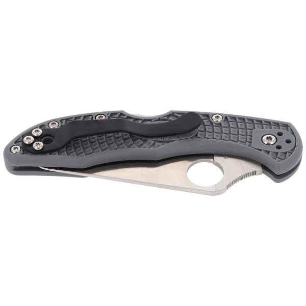 Nóż Spyderco Delica 4 FRN Gray Flat Ground Plain (C11FPGY)-6