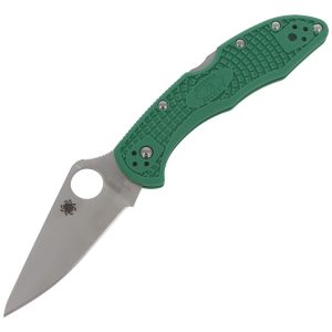 Nóż Spyderco Delica 4 FRN Green Flat Ground Plain (C11FPGR)-1