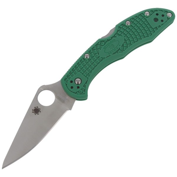 Nóż Spyderco Delica 4 FRN Green Flat Ground Plain (C11FPGR)-1