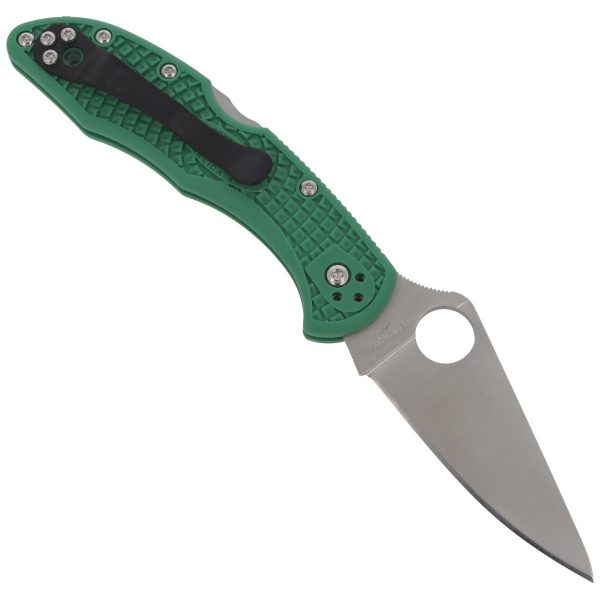 Nóż Spyderco Delica 4 FRN Green Flat Ground Plain (C11FPGR)-3