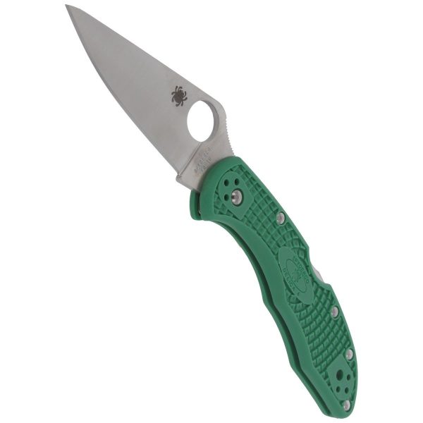 Nóż Spyderco Delica 4 FRN Green Flat Ground Plain (C11FPGR)-4