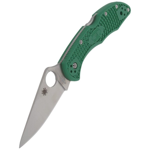 Nóż Spyderco Delica 4 FRN Green Flat Ground Plain (C11FPGR)-5