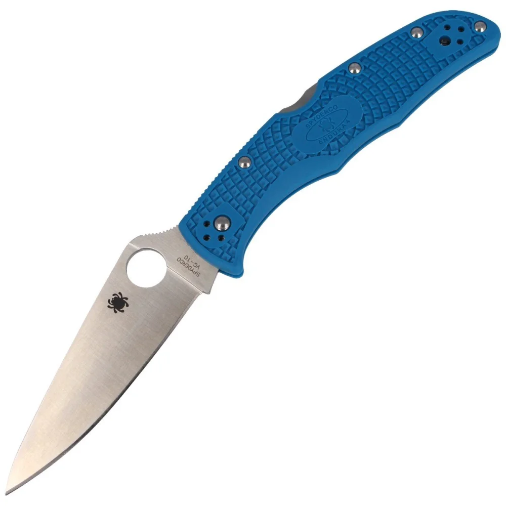 Nóż Spyderco Endura 4 FRN Blue Flat Ground Plain (C10FPBL) 1 Nóż Spyderco Endura 4 FRN Blue Flat Ground Plain (C10FPBL)