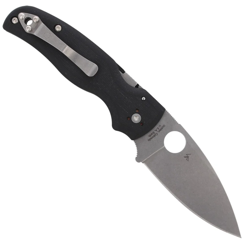 Nóż składany Spyderco Shaman Black G10, Stonewashed CPM S30V by Sal Glesser (C229GP)