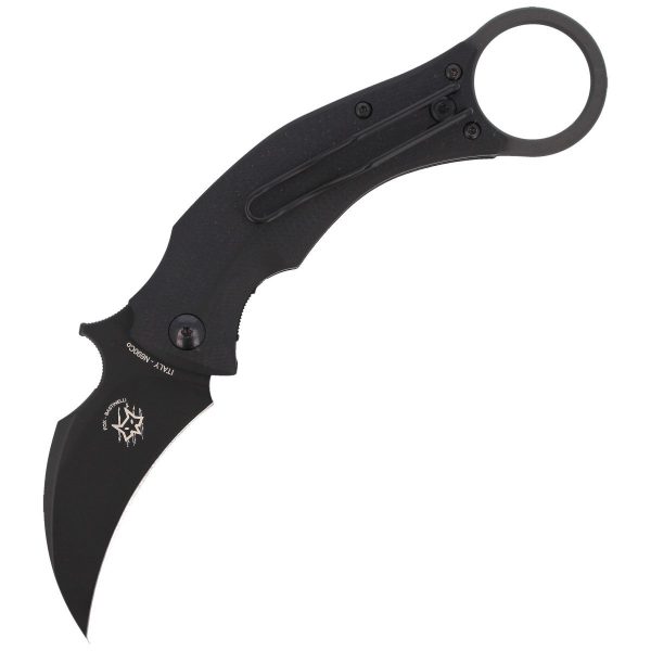 Nóż składany FOX Karambit Black Bird by Bastinelli G10 Black, Black Idroglider (FX-591)-1