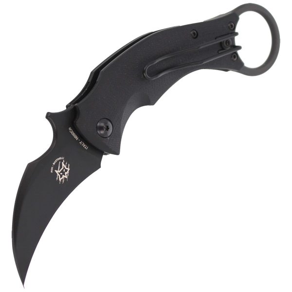 Nóż składany FOX Karambit Black Bird by Bastinelli G10 Black, Black Idroglider (FX-591)-6