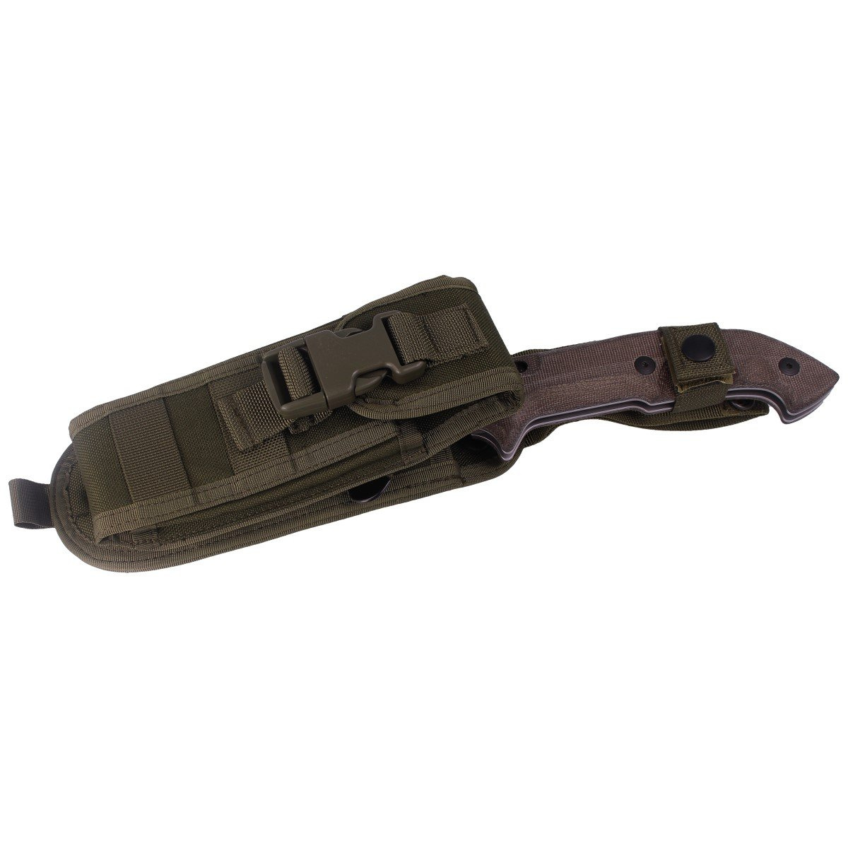 Tracker Meskwaki Green Micarta, składana wersja legendarnego noża Tracker marki FKMD. Pełnowymiarowy full size, wszechstronny heavy folder z głownią do agresywnego użycia. Trudno sobie wyobrazić wymiary i solidną konstrukcję noża bez trzymania go w dłoni. - LifeGun.pl Nóż składany FOX Tracker Meskwaki, Green Micarta 135mm (FX-500)-8