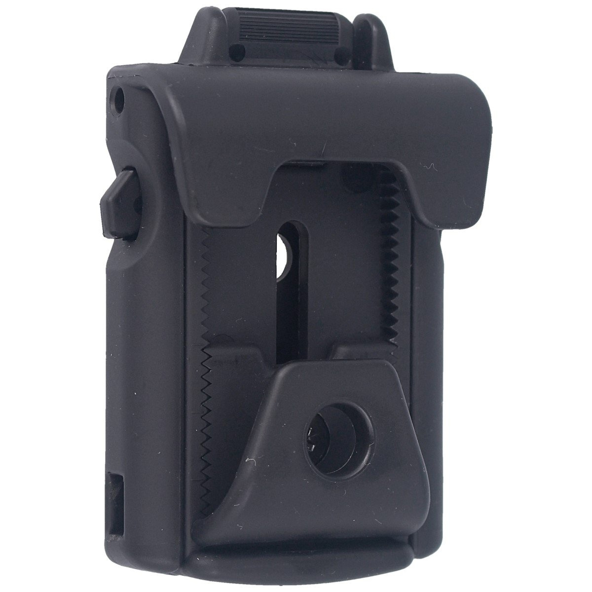 UBC-08, obrotowe mocowanie na pas o szerokości 37 - 60 mm. Do przenoszenia ładownic, uchwytów, kabur: na magazynki, pałki teleskopowe, paralizatory, latarki, gaz pieprzowy firmy ESP. Pozwala na szybkie wypięcie/przypięcie wyposażenia systemu Quick Change. - LifeGun.pl Mocowanie na pas ESP Roto 360° Belt Clip z Quick Change, zaciskane (UBC-08)-4