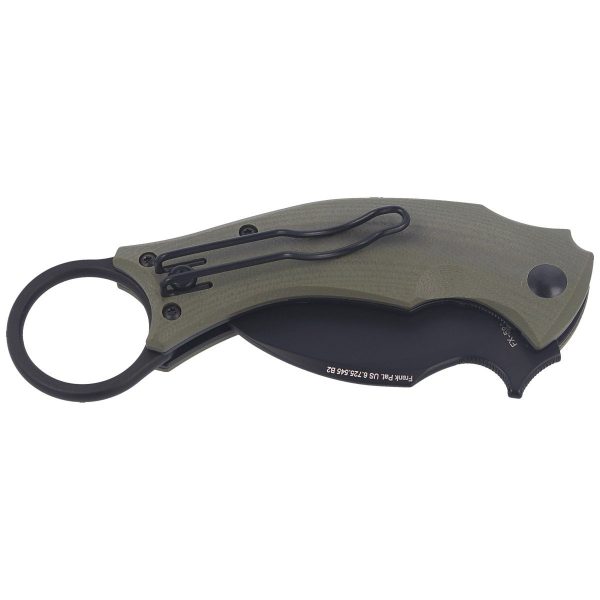 Nóż składany FOX Karambit Black Bird by Bastinelli G10 OD Green, Black Idroglider (FX-591 OD)-6