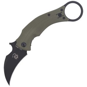 Nóż składany FOX Karambit Black Bird by Bastinelli G10 OD Green, Black Idroglider (FX-591 OD)-1