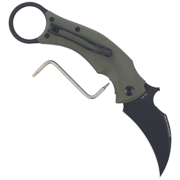 Nóż składany FOX Karambit Black Bird by Bastinelli G10 OD Green, Black Idroglider (FX-591 OD)-3