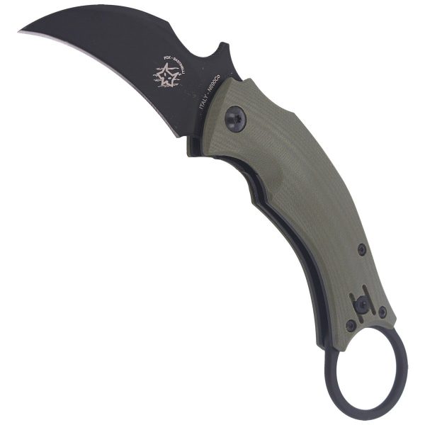 Nóż składany FOX Karambit Black Bird by Bastinelli G10 OD Green, Black Idroglider (FX-591 OD)-4