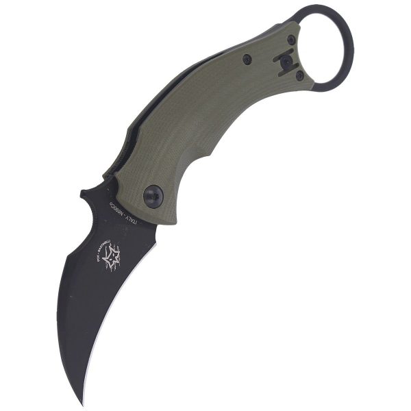 Nóż składany FOX Karambit Black Bird by Bastinelli G10 OD Green, Black Idroglider (FX-591 OD)-5