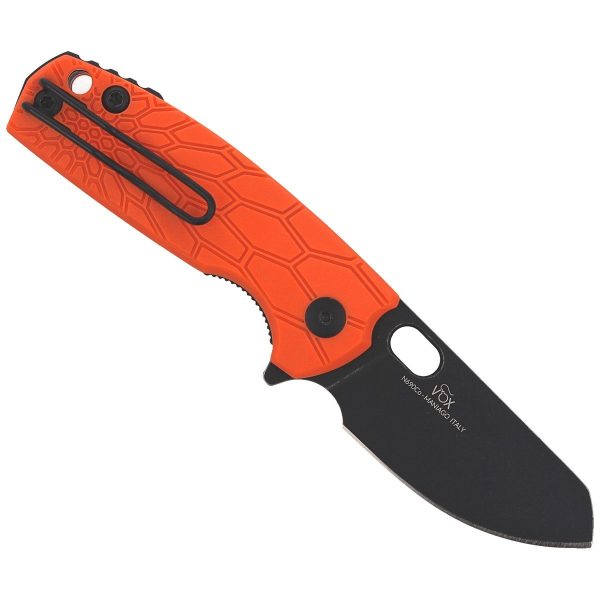 Nóż składany Fox Baby Core FRN Orange, Black Stonewashed N690 by Jesper Voxnaes (FX-608 OR)-3