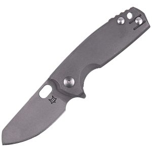 Nóż składany Fox Baby Core Stonewashed Titanium, Stonewashed M390 by Jesper Voxnæs (FX-608 TI)-1