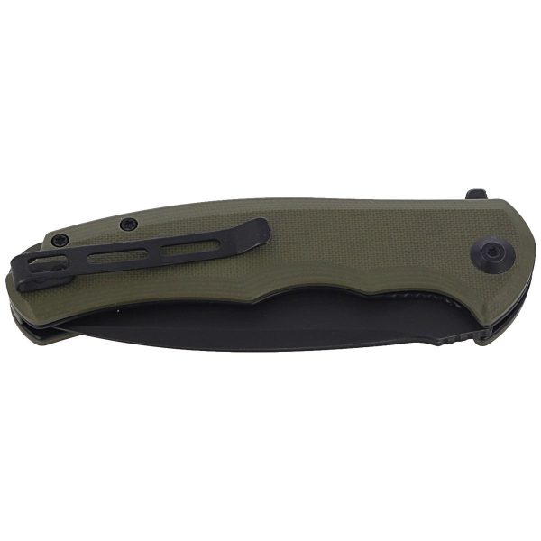 Nóż składany Civivi Praxis OD Green G10, Black Stonewashed 9Cr18MoV (C803F)-8