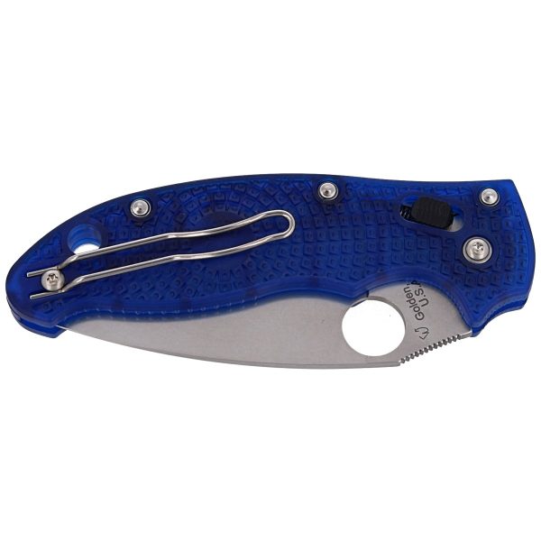 Nóż składany Spyderco Manix 2 FRCP Blue, CTS BD1N Plain (C101PBL2)-2