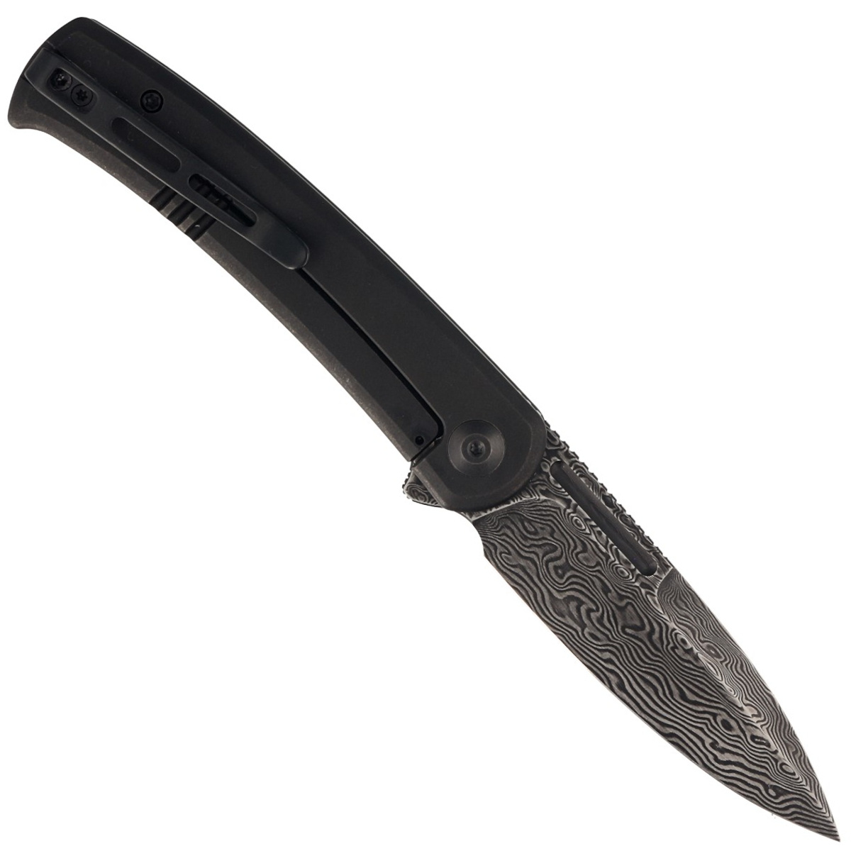 Cetos Twill Carbon Fiber, Black Damascus smukły folder, który możesz otworzyć za pomocą wyfrezowanego obustronnego nail nick lub płetwy flippera, Wyjątkowy nóż EDC oferujący doskonały stosunek jakości do ceny, z ergonomiczną rękojeścią pasującą do ręki. - LifeGun.pl Nóż składany Civivi Cetos Twill Carbon Fiber / Stainless, Damascus (C21025B-DS1)-3