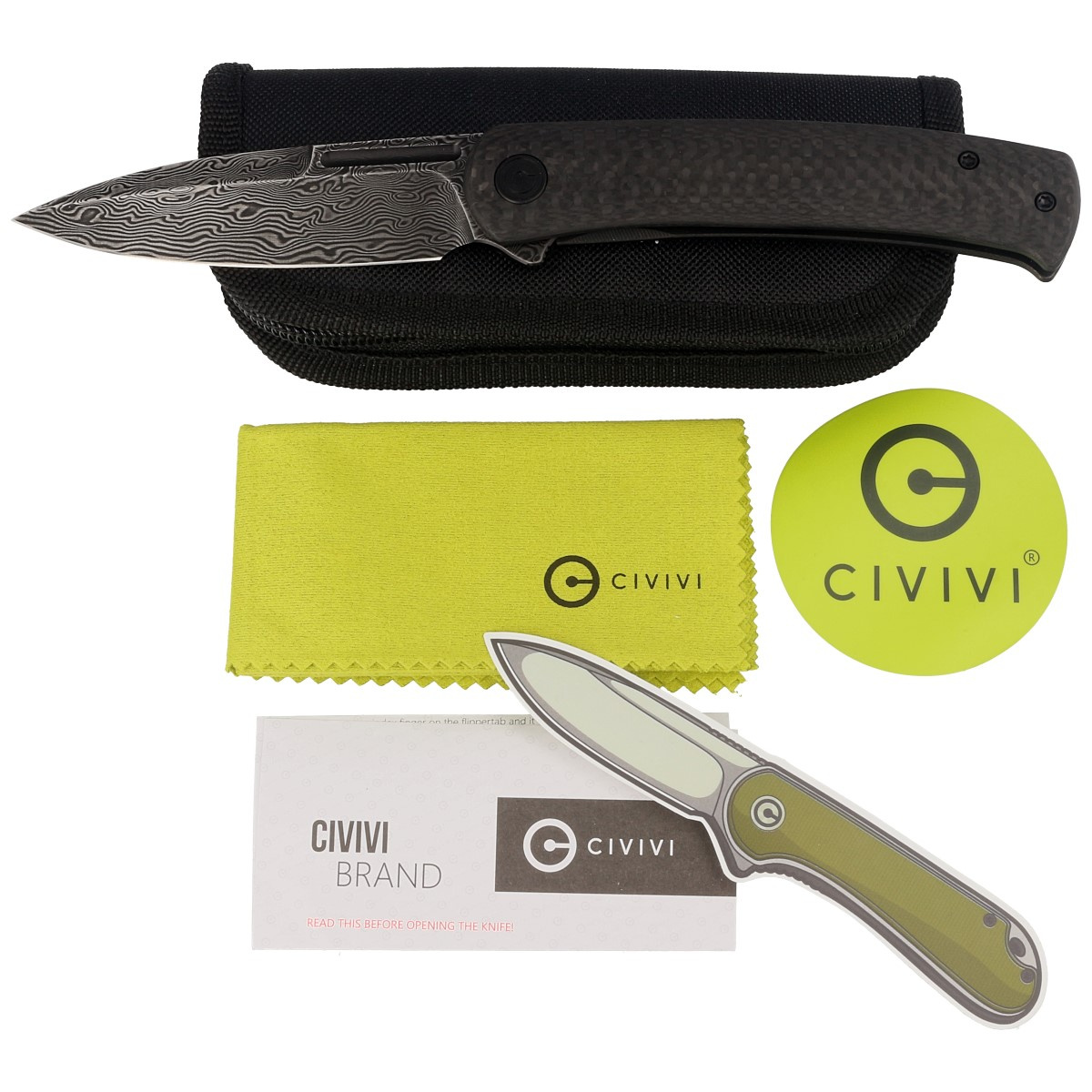 Cetos Twill Carbon Fiber, Black Damascus smukły folder, który możesz otworzyć za pomocą wyfrezowanego obustronnego nail nick lub płetwy flippera, Wyjątkowy nóż EDC oferujący doskonały stosunek jakości do ceny, z ergonomiczną rękojeścią pasującą do ręki. - LifeGun.pl Nóż składany Civivi Cetos Twill Carbon Fiber / Stainless, Damascus (C21025B-DS1)-10