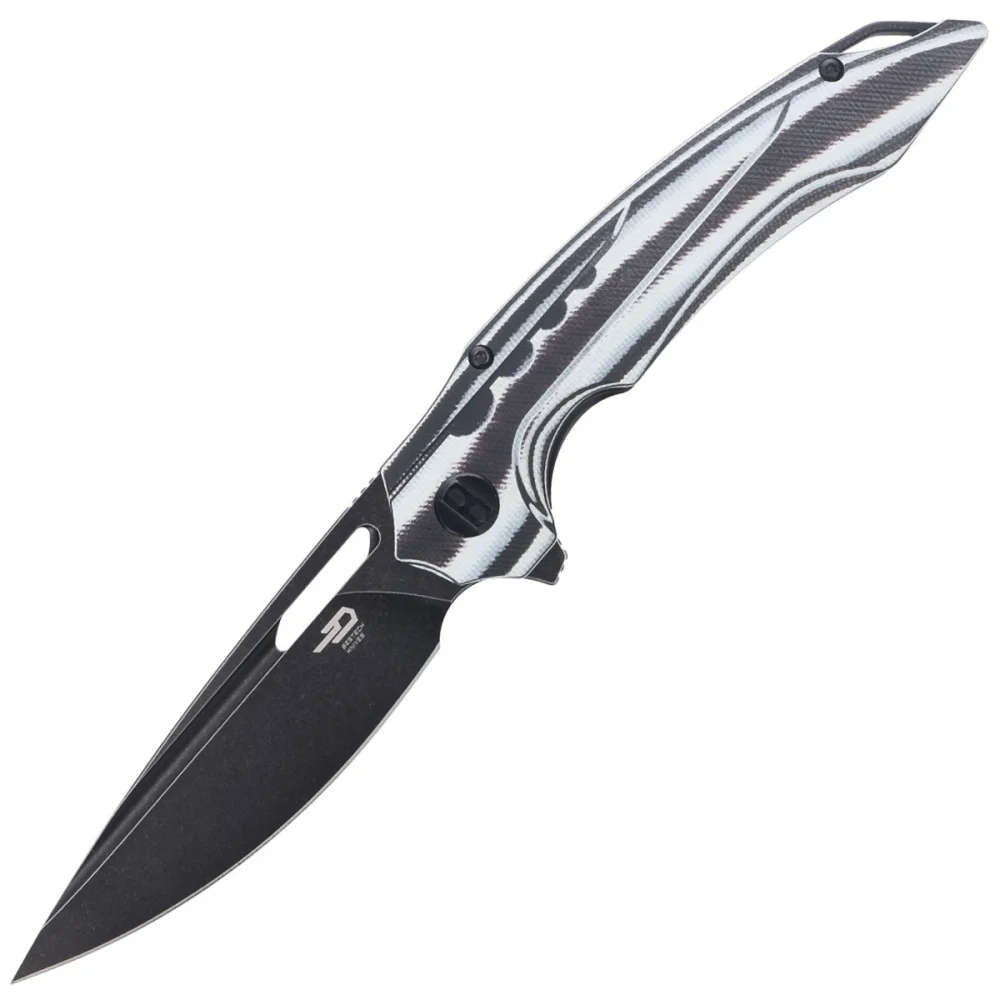 Nóż składany Bestech Ornetta Carbon Fiber / White G10, Black Stonewash N690 by Kombou (BL02D) 1 Nóż składany Bestech Ornetta Carbon Fiber / White G10, Black Stonewash N690 by Kombou (BL02D)