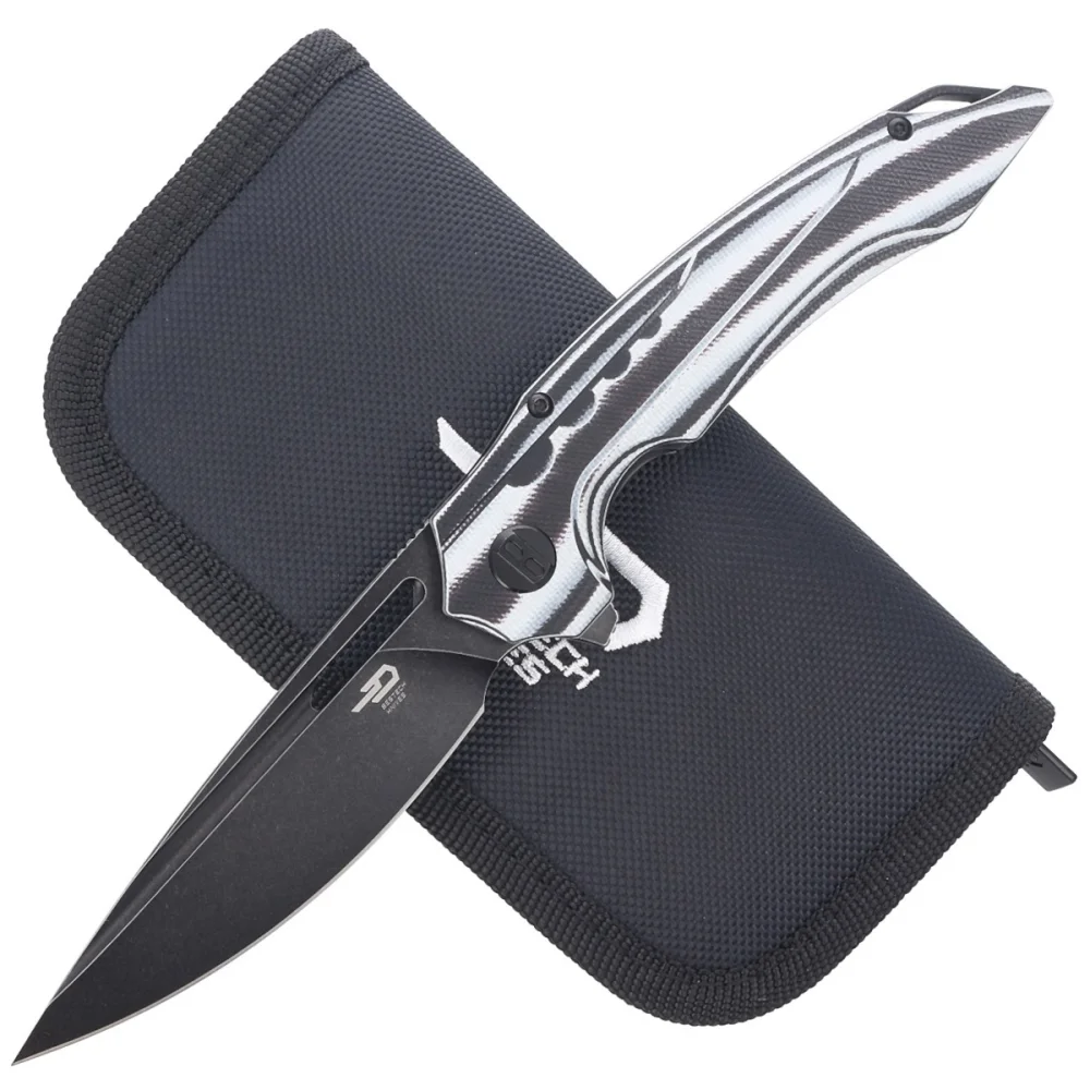 Nóż składany Bestech Ornetta Carbon Fiber / White G10, Black Stonewash N690 by Kombou (BL02D) 2 Nóż składany Bestech Ornetta Carbon Fiber / White G10, Black Stonewash N690 by Kombou (BL02D)