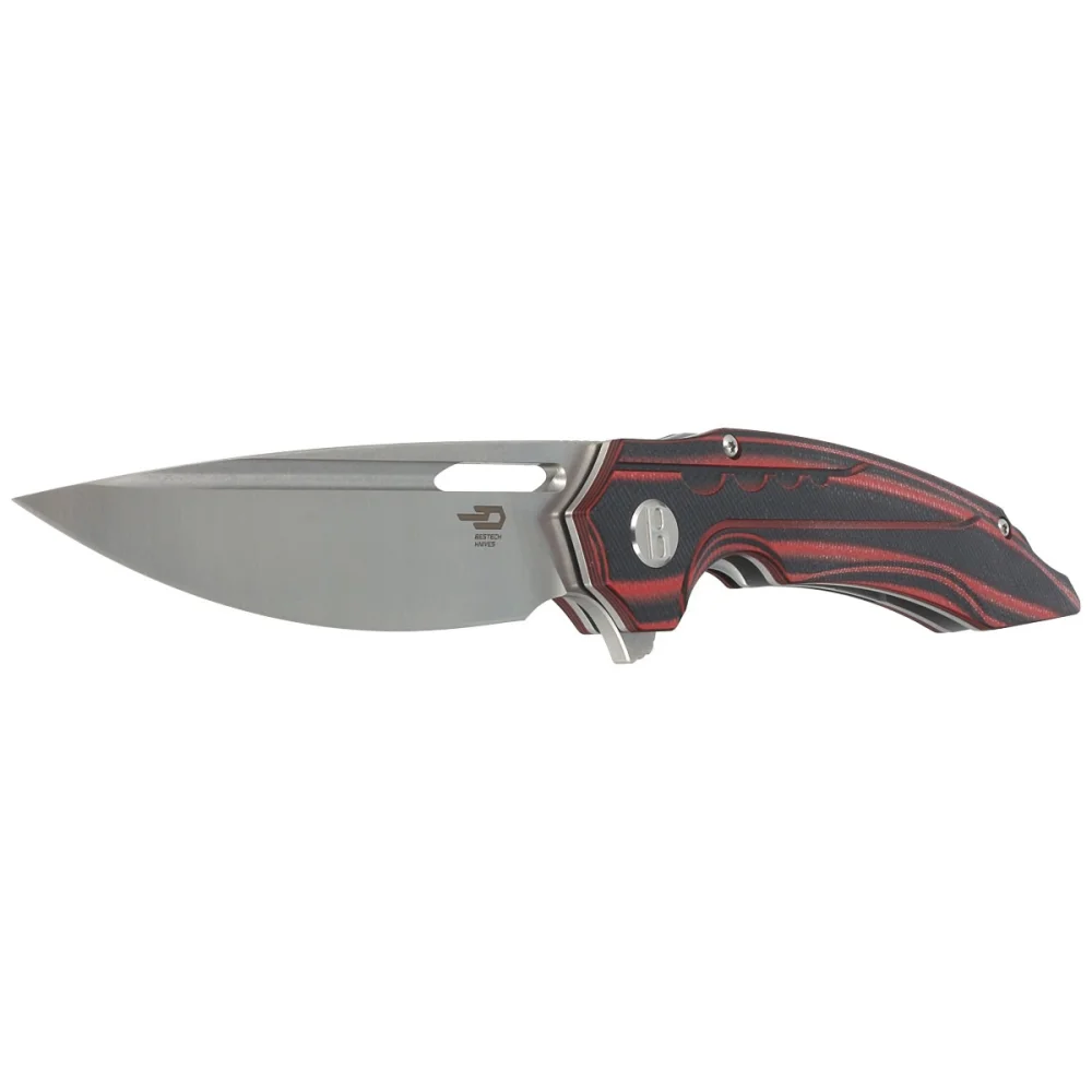 Nóż składany Bestech Ornetta Carbon Fiber / Red G10, Stonewash / Satin N690 by Kombou (BL02B) 2 Nóż składany Bestech Ornetta Carbon Fiber / Red G10, Stonewash / Satin N690 by Kombou (BL02B)