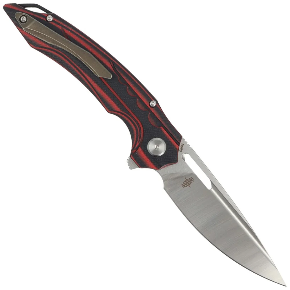 Nóż składany Bestech Ornetta Carbon Fiber / Red G10, Stonewash / Satin N690 by Kombou (BL02B) 3 Nóż składany Bestech Ornetta Carbon Fiber / Red G10, Stonewash / Satin N690 by Kombou (BL02B)