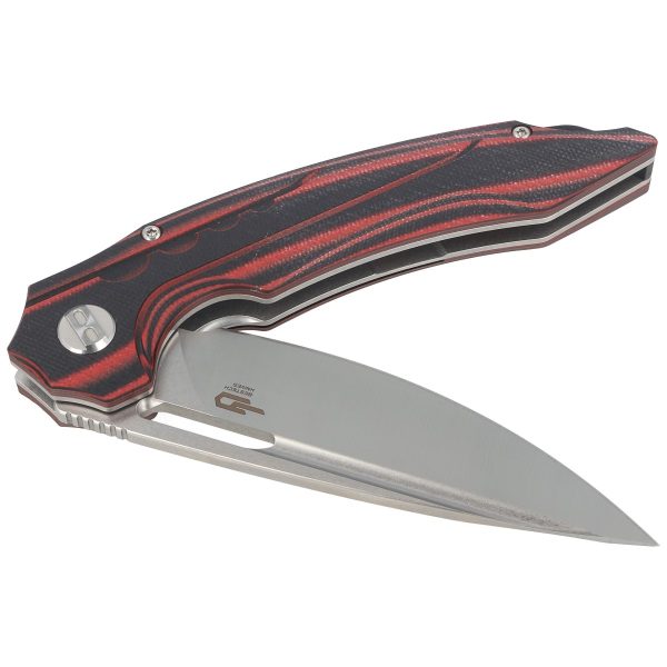 Nóż składany Bestech Ornetta Carbon Fiber / Red G10, Stonewash / Satin N690 by Kombou (BL02B)-5