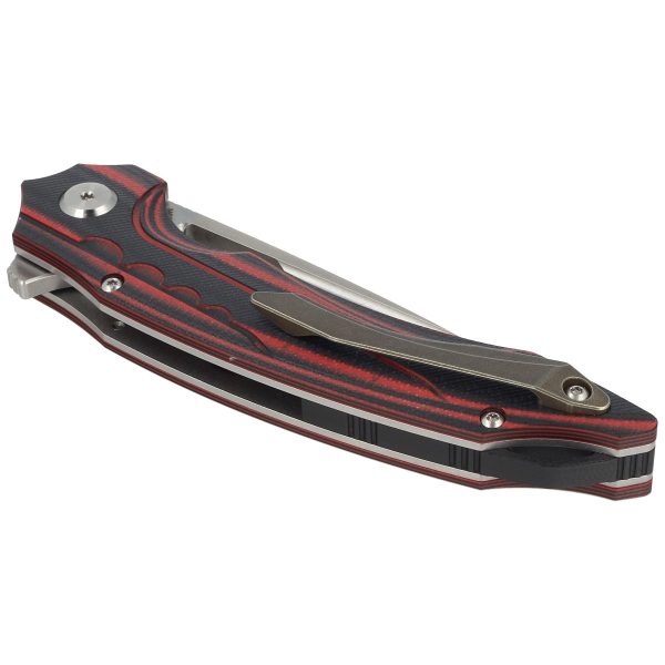 Nóż składany Bestech Ornetta Carbon Fiber / Red G10, Stonewash / Satin N690 by Kombou (BL02B)-6