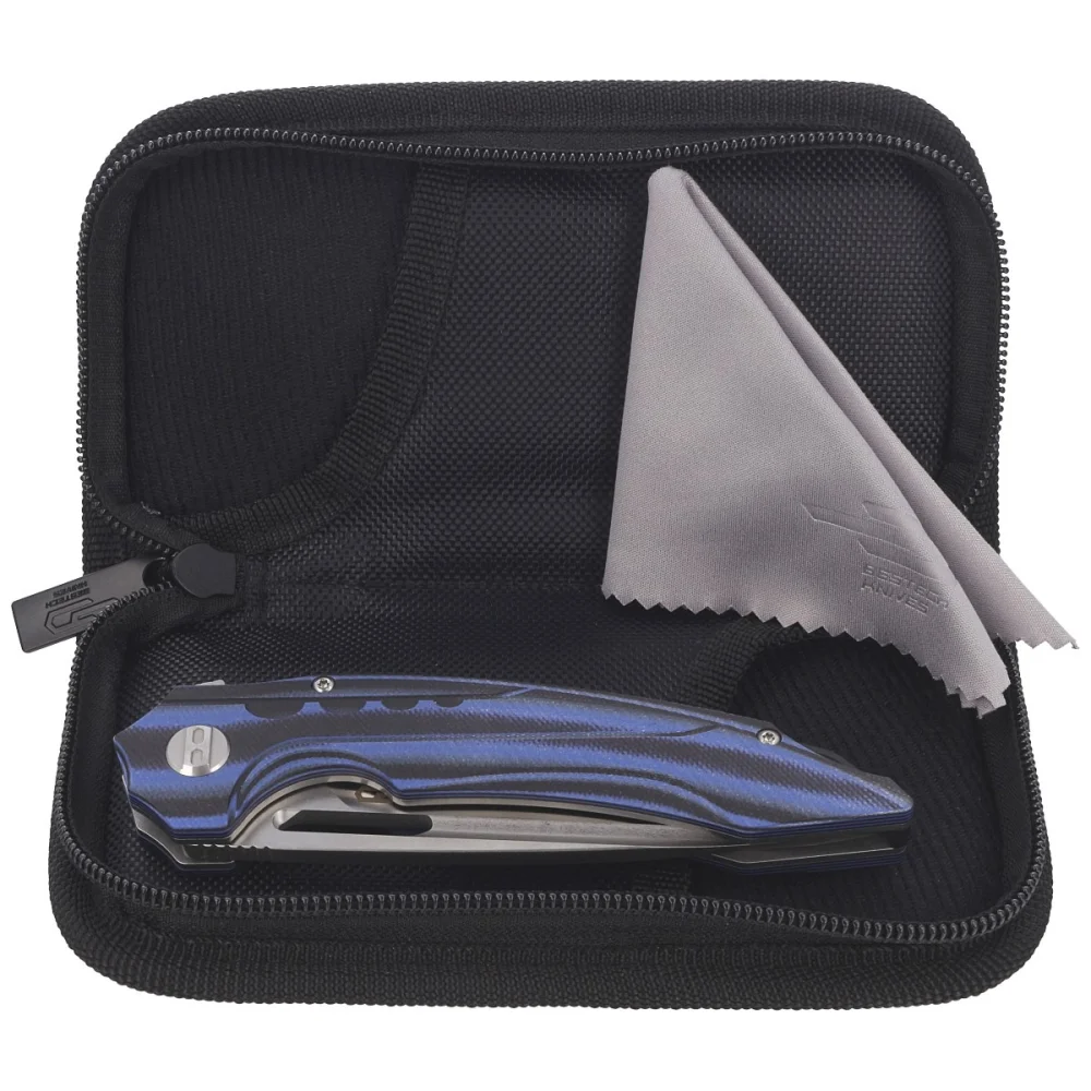 Nóż składany Bestech Ornetta Carbon Fiber / Blue G10, Stonewash / Satin N690 by Kombou (BL02A) 3 Nóż składany Bestech Ornetta Carbon Fiber / Blue G10, Stonewash / Satin N690 by Kombou (BL02A)
